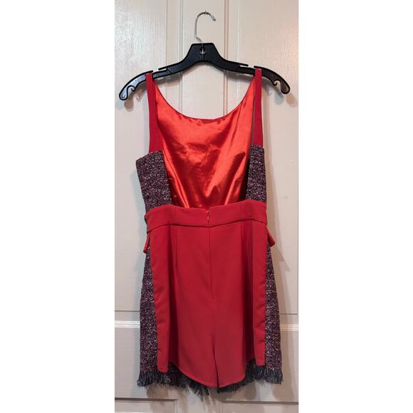 NWT Elisabetta Franchi Red Blue Tweed Open Back Romper Size 40 US 4 - Picture 7 of 14